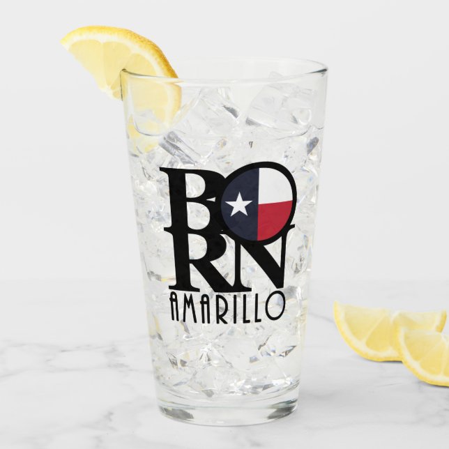 GEBOREN Amarillo Texas Glas (Vorderseite Ice)