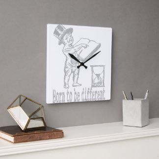 geboren, anders zu sein quadratische wanduhr
