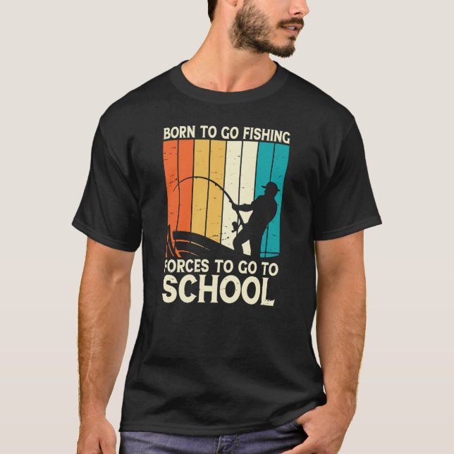 Geboren, Angelkräfte zur Schule zu gehen T-Shirt (Vorderseite)