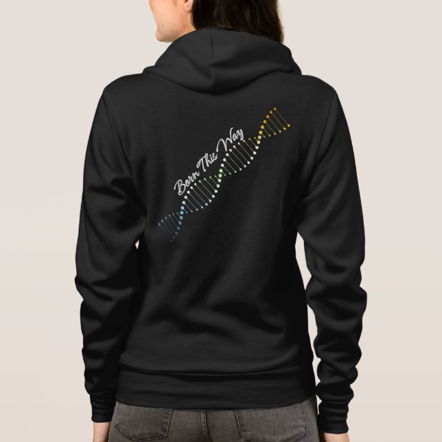Geboren - AroAce Agender Pride DNA Hoodie (Rückseite)