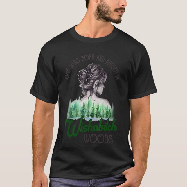 Geboren & aufgewachsen in Wald Camping Wandern W T-Shirt (Vorderseite)