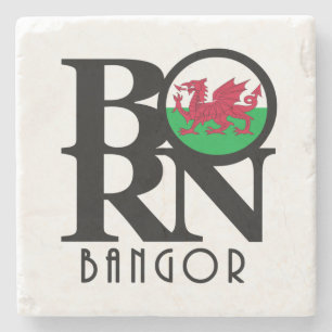 GEBOREN Bangor Wales Steinuntersetzer