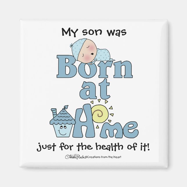Geboren bei Zuhause-Sleeping Baby Boy Magnet (Vorne)