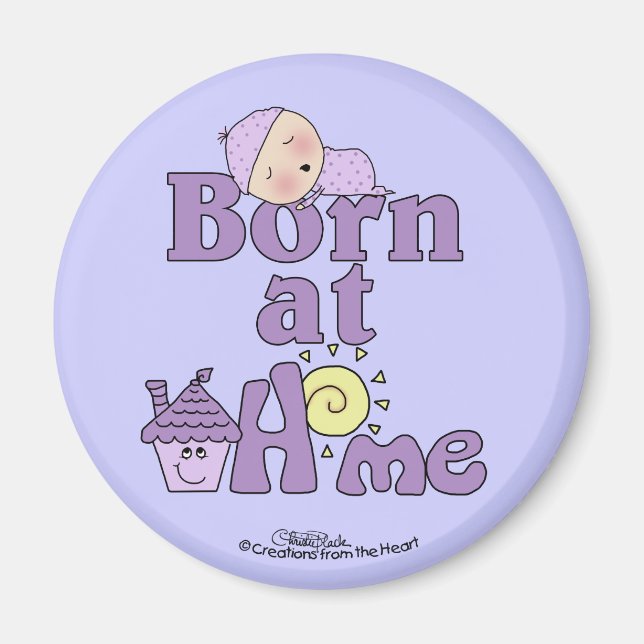 Geboren bei Zuhause-Sleeping Baby Girl Magnet (Vorne)