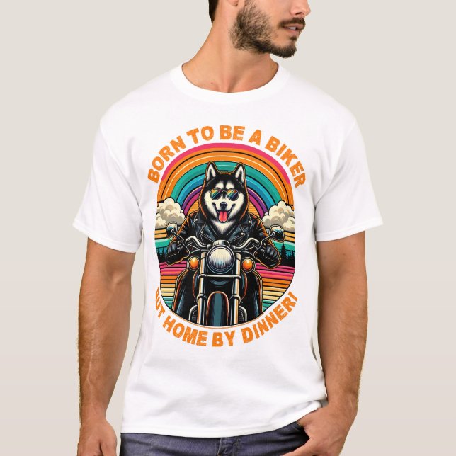 Geboren, Biker zu sein: Husky Rider Adventure T-Shirt (Vorderseite)