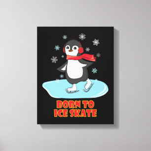 Geboren bis eisSkate Niedlicher Pinguin Leinwanddruck