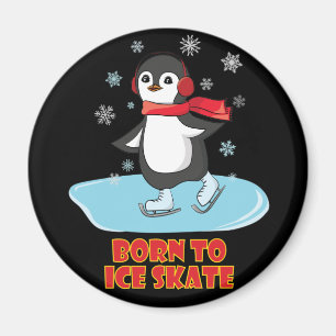 Geboren bis eisSkate Niedlicher Pinguin Magnet