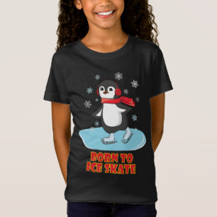 Geboren bis eisSkate Niedlicher Pinguin T-Shirt