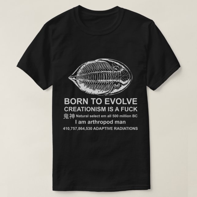 Geboren bis Evolve - Meme, Trilobit, Arthropod, Ge T-Shirt (Design vorne)