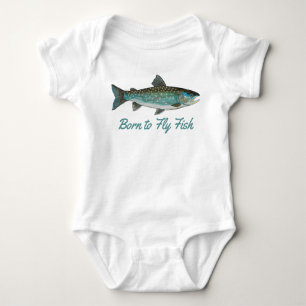 "Geboren bis Fisch" Humorale Fischerei Baby Strampler