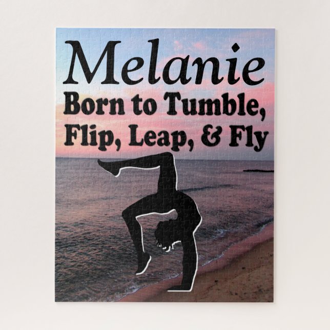 GEBOREN BIS UMBAR PERSONALISIERT GYMNAST PUZZLE (Vertikal)