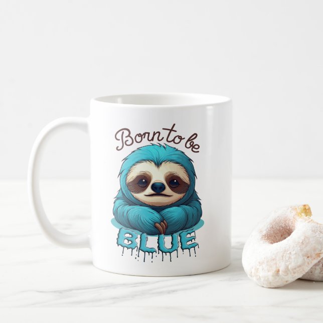 Geboren, blau zu sein, niedlich kaffeetasse (Mit Donut)