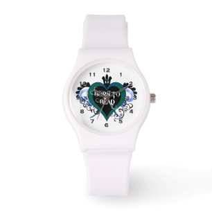 Geboren, blaue Herz-Uhr zu bördeln Armbanduhr