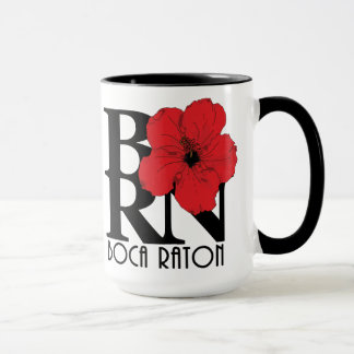 GEBOREN Boca Raton Red Hibiskus 15oz Tasse