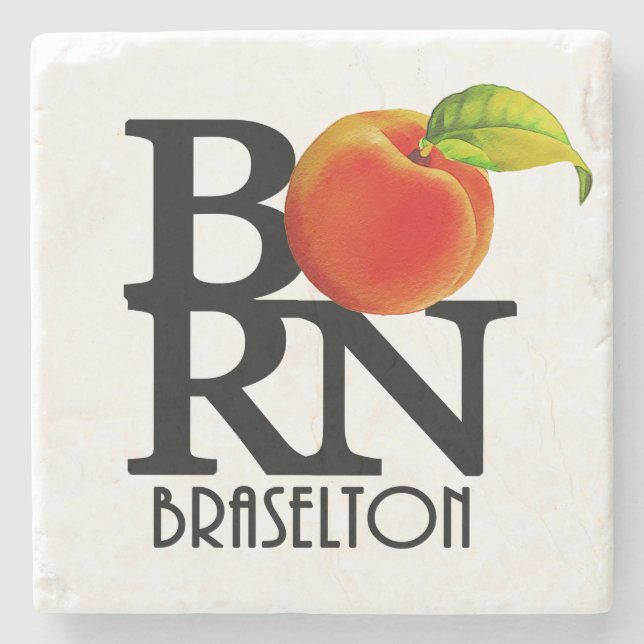 GEBOREN Braselton Georgia Steinuntersetzer (Vorderseite)