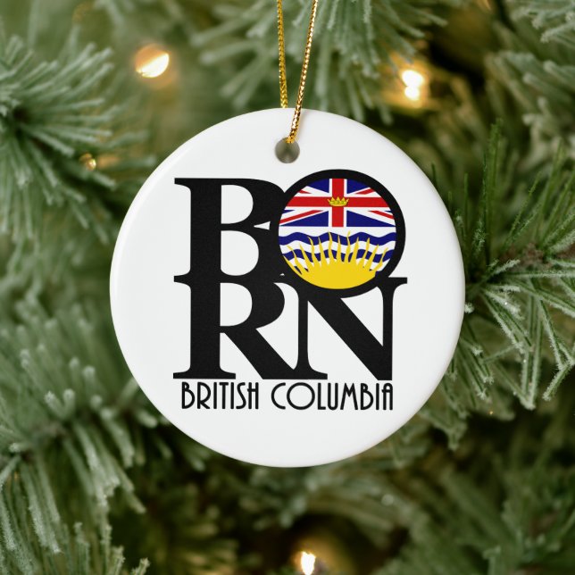 GEBOREN British Columbia Keramik Ornament (Baum)