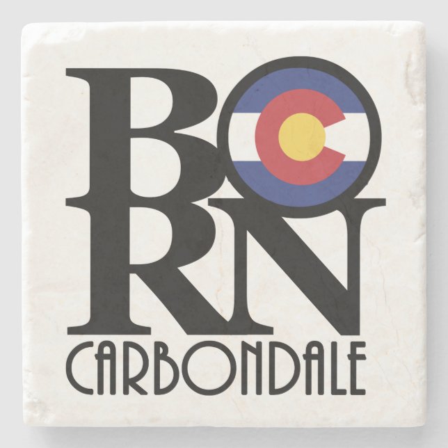 GEBOREN Carbondale Colroado Steinuntersetzer (Vorderseite)