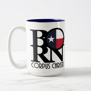 GEBOREN Corpus Christi Texas 15oz Zweifarbige Tasse
