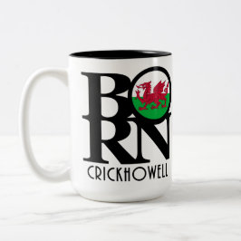 GEBOREN Crickhowell Wales 15oz Zweifarbige Tasse