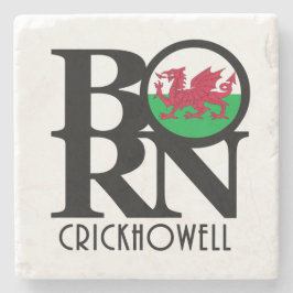 GEBOREN Crickhowell Wales Steinuntersetzer
