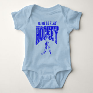 Geboren, das Hockey zu spielen (blau) Baby Strampler
