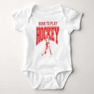 Geboren, das Hockey zu spielen (rot) Baby Strampler
