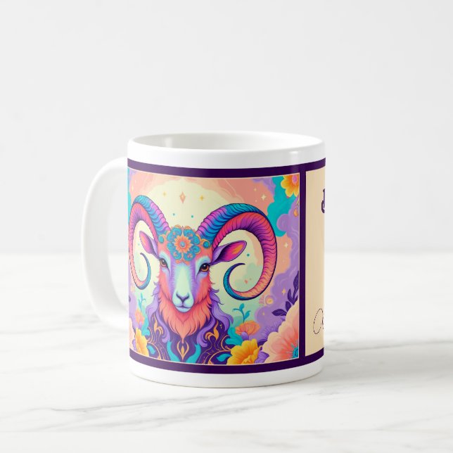 Geboren, ein Aries zu sein Kaffeetasse (Vorderseite Links)