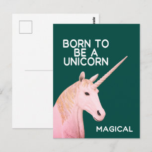 Geboren, ein Einhorn Statue Kopf Magical zu sein Postkarte