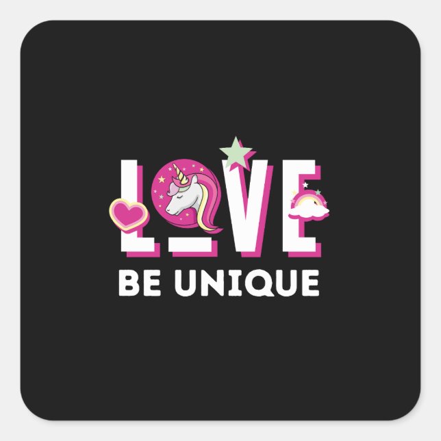 Geboren, ein einzigartiges magisches Fantasietier  Quadratischer Aufkleber (Vorderseite)