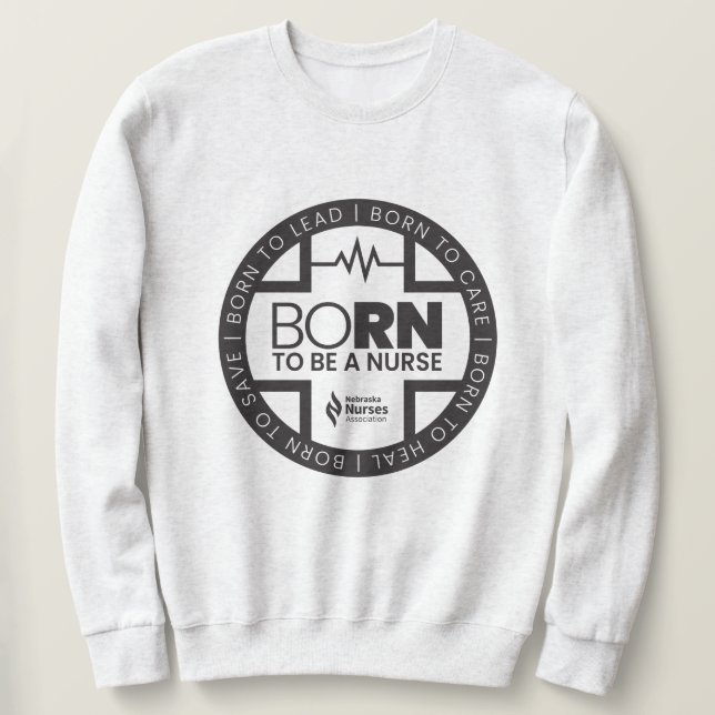 Geboren, ein knackiges, hellfarbenes Sweatshirt zu (Design vorne)