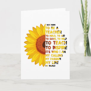 GEBOREN, ein Lehrer zu sein Inspiration Lehrer Zit Karte
