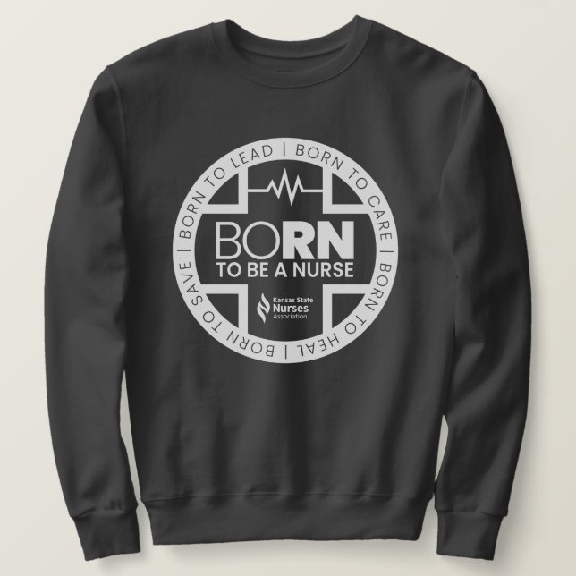 Geboren, ein nurschwarzes, farbiges Sweatshirt zu  (Design vorne)