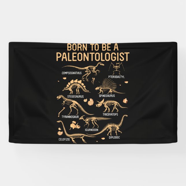 Geboren, ein PALEONTOLOGIST Skeleton Dinosaurier z Banner (Horizontal)