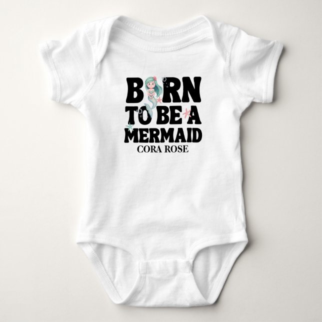 Geboren, eine Meerjungfrauendusche zu sein Baby Strampler (Vorderseite)