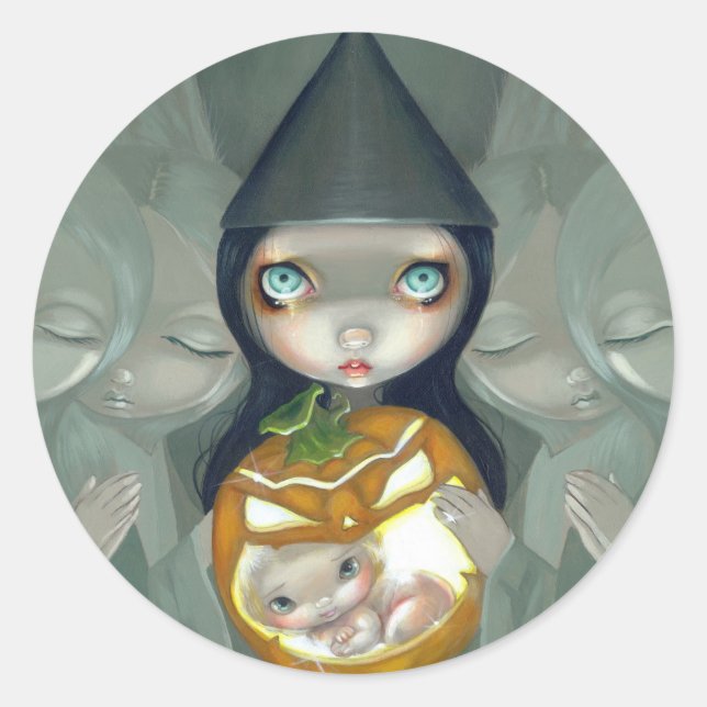 "Geboren eines Kürbiss"-Sticker Runder Aufkleber (Vorderseite)