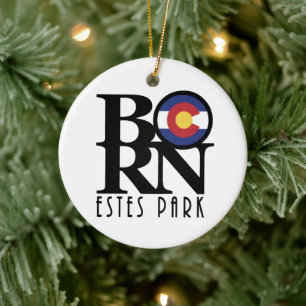 GEBOREN Estes Park Colorado Keramik Ornament