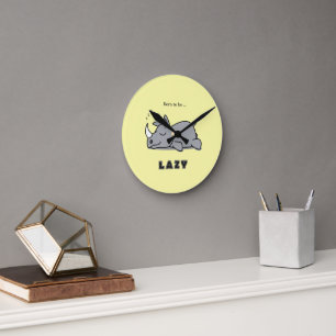 Geboren, faul zu sein runde wanduhr