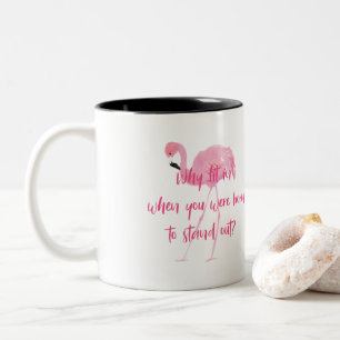 Geboren, Flamingo auszublenden Zweifarbige Tasse