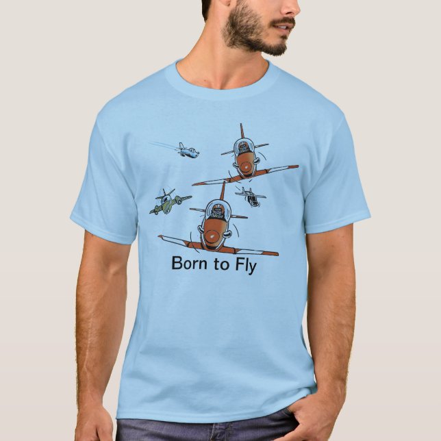 Geboren, Flieger-T - Shirt zu fliegen (Vorderseite)