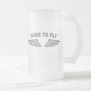 Geboren, Flügel zu fliegen Mattglas Bierglas