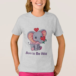 Geboren, frei zu sein Spielender Elefant-T - Shi T-Shirt