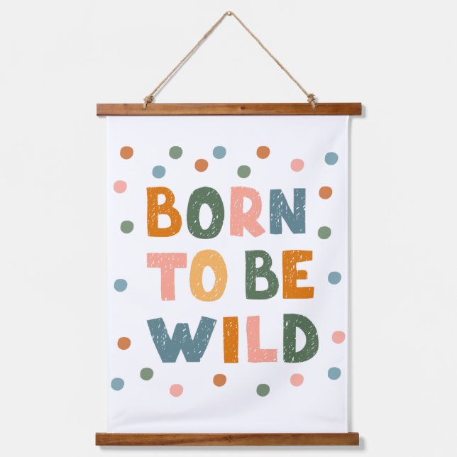 Geboren frei zu sein wandteppich mit holzrahmen (Vorderseite)