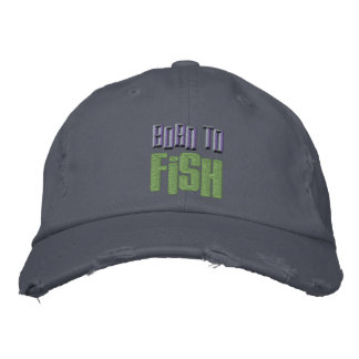 Geboren für bestickte Fische mit gestörter Basebal Baseballkappe