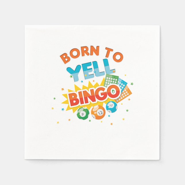 Geboren für Bingo Player Glücksspiel-Geschenk Serviette (Vorderseite)