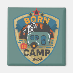 Geboren für Camp Word Art Large Magnet