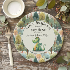 Geboren für das Breathe Fire Baby Dusche Pappteller