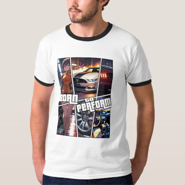Geboren für Rennen, Rennwagen T Shirt (Vorderseite)