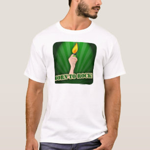 Geboren für rockbeleuchtete Design-Cartoon T-Shirt