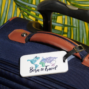 Geboren für Wasserfarben reisen Gepäckanhänger