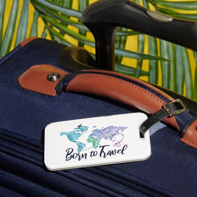 Geboren für Wasserfarben reisen Gepäckanhänger (Vorderseite Insitu 3)